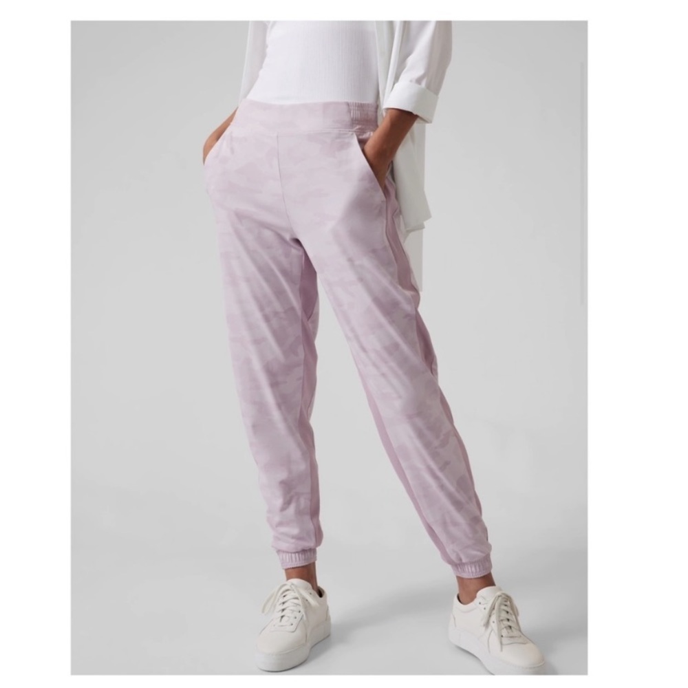 Athleta Pink and Purple Track Pants for Active Comfort